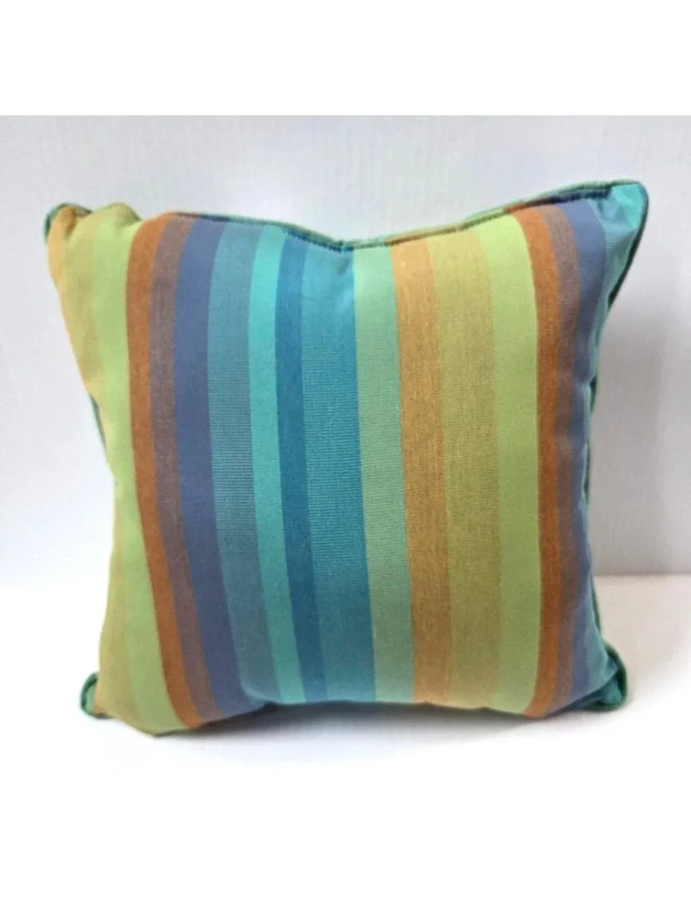 Sunbrella Pillow Astoria Lagoon Blue Green Stripe Outdoor Beach Patio 16